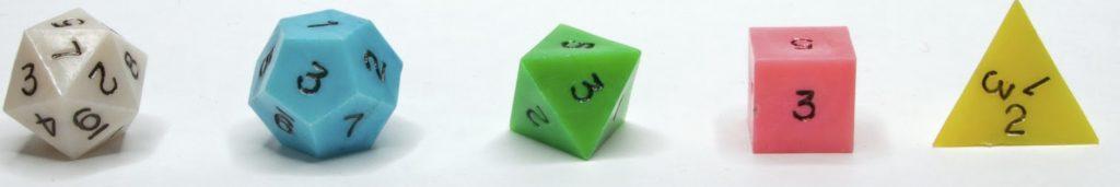Green D10 x5 10 Sided Dice 0-9 Poly Dice 