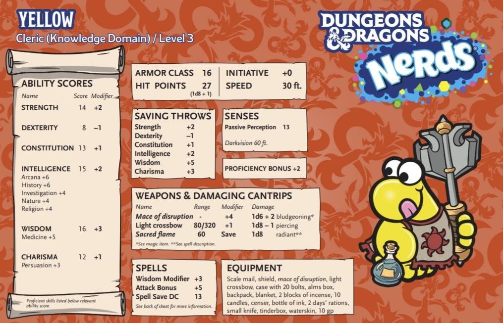 NERDS Yellow - Level 3 Cleric